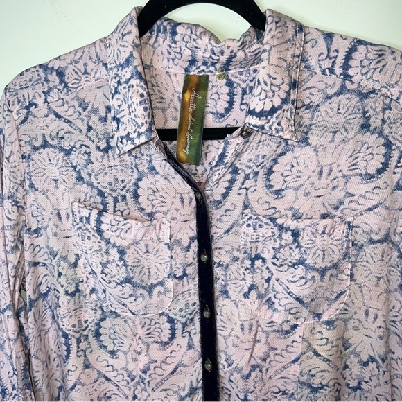 Aratta Pink and Blue Patterned Blouse - Picture 2 of 9